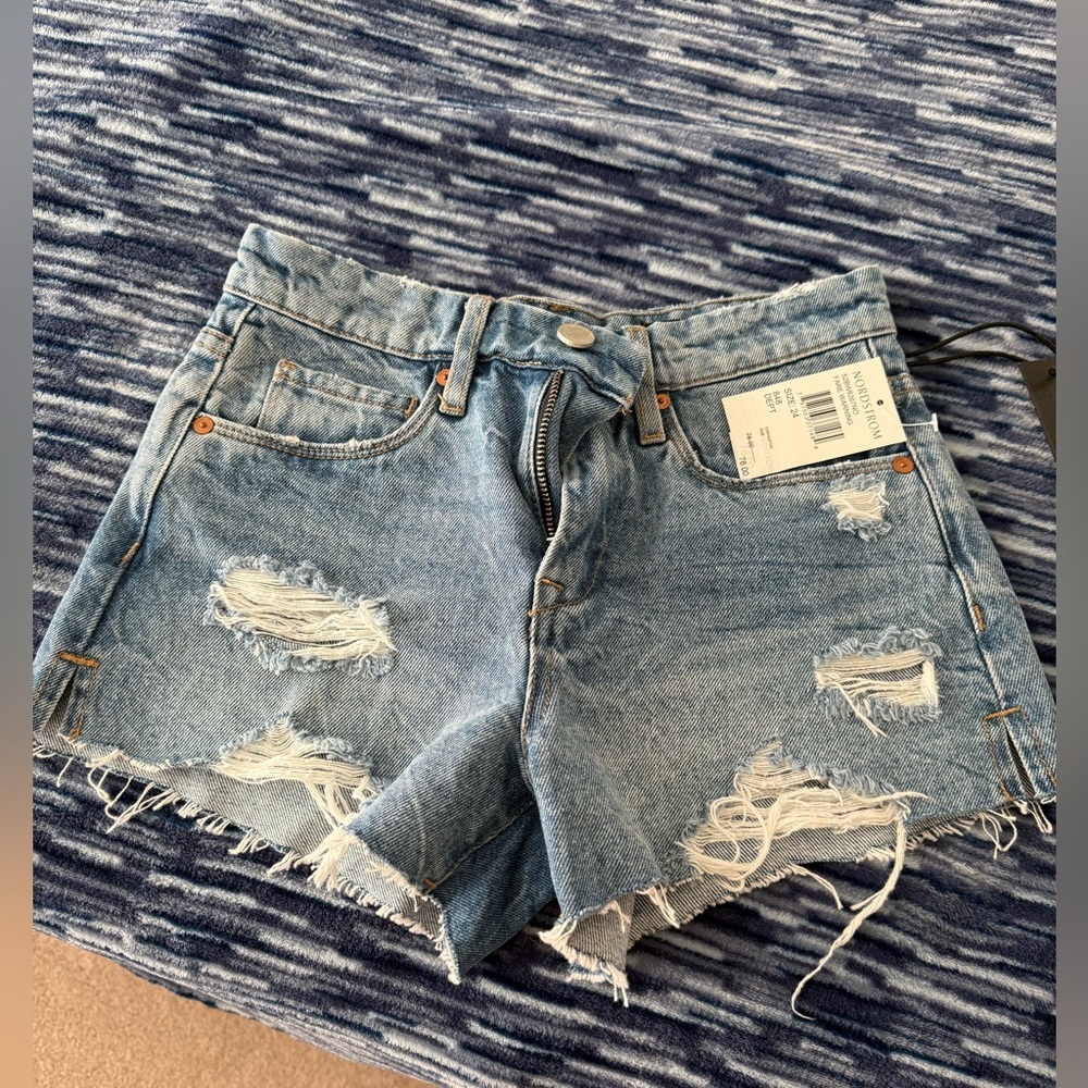 BlankNYC Blue Jean Shorts Distressed Vintage Style